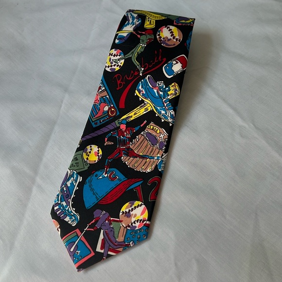 Next Exit Novelty Baseball Necktie-Polyester - Picture 1 of 5